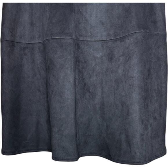Anne Klein Womens Faux Suede Flared Skirt Black Size 8 NWT Knee Length - Picture 10 of 12